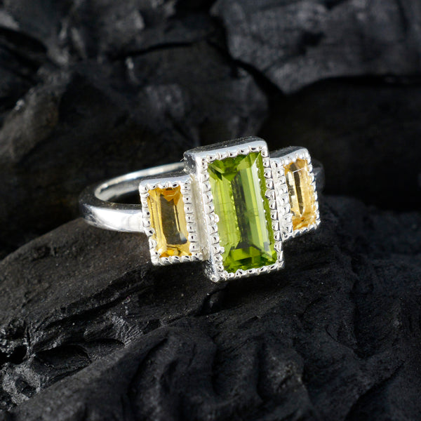 Multi Stone Trilogy Russian 925 Sterling Silver multicolor Gemstone Featherlight Contemporary Ring Jewelry