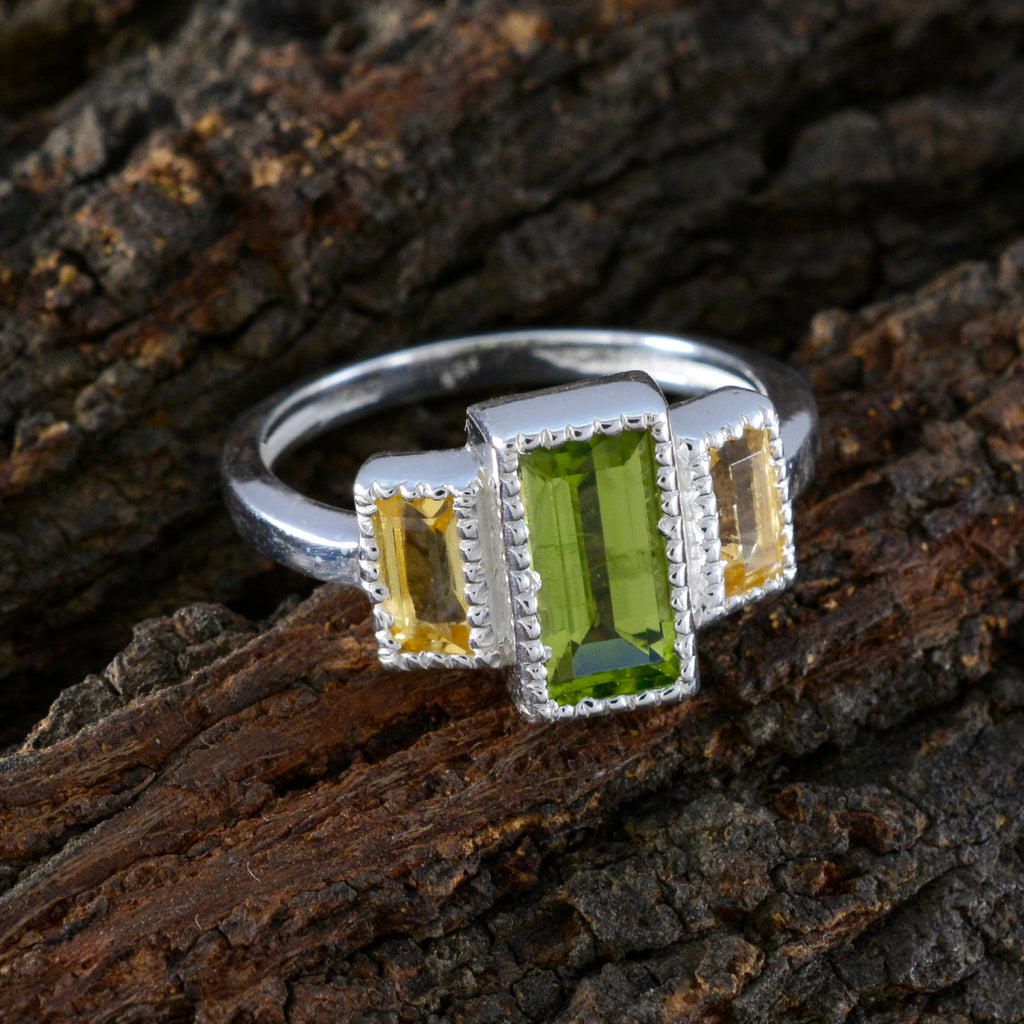 Multi Stone Trilogy Russian 925 Sterling Silver multicolor Gemstone Featherlight Contemporary Ring Jewelry