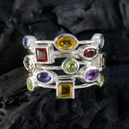 Multi Stone multiple Moroccan 925 Sterling Silver multicolor Gemstone Eye catching Cocktail Ring Jewelry