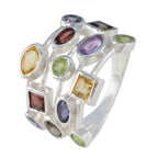 Multi Stone multiple Moroccan 925 Sterling Silver multicolor Gemstone Eye catching Cocktail Ring Jewelry