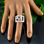 Multi Stone penta Egyptian 925 Sterling Silver multicolor Gemstone Versatile Cocktail Ring Jewellery