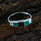 Multi Stone Penta Turkish 925 Sterling Silver multicolor Gemstone Delicate Feminine Ring Jewellery
