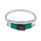 Multi Stone Penta Turkish 925 Sterling Silver multicolor Gemstone Delicate Feminine Ring Jewellery
