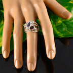Multi Stone Penta German 92.5 Silver multicolor Gems Eye catching Contemporary Ring Jewelry