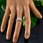 Multi Stone Penta Turkish Sterling Silver multicolor Gems Elegant  crown Ring Jewelry