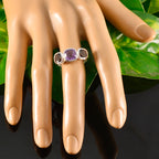Multi Stone Trilogy Egyptian Sterling Silver multicolor Gems Slim Glamorous Ring Jewellery