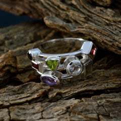 Multi Stone multiple Indian 925 Sterling Silver multicolor Gems Versatile Cocktail Ring Jewellery