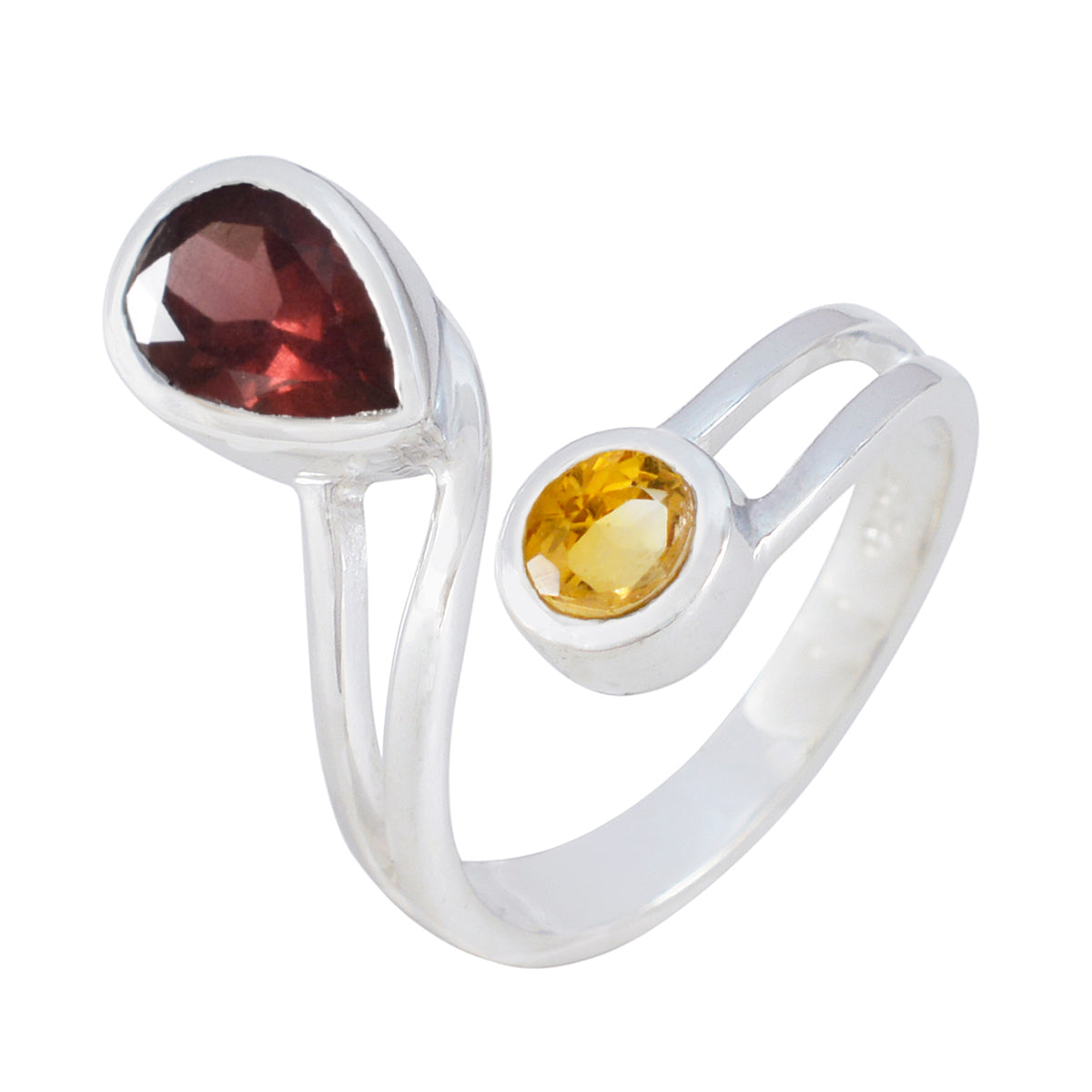 Multi Stone Toi et Moi Indian Silver multicolor Gemstone Tiny Cultural Ring Jewellery