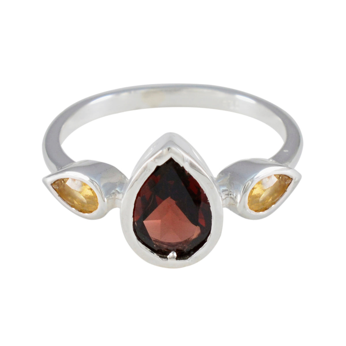 Multi Stone Trilogy Turkish Silver multicolor Gemstone Dainty Graceful Ring Jewelry メイン画像