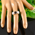 Multi Stone Trilogy French 925 Silver multicolor Gemstone Slim Sophisticated Ring Jewelry