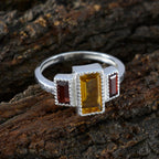Multi Stone Trilogy French 925 Silver multicolor Gemstone Featherlight Cultural Ring Jewellery