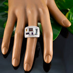 Multi Stone penta Indian 925 Silver multicolor Gemstone Versatile Cocktail Ring Jewelry