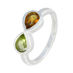 Multi Stone Toi et Moi American Sterling Silver multicolor Gemstones Dainty Boho Ring Jewelry