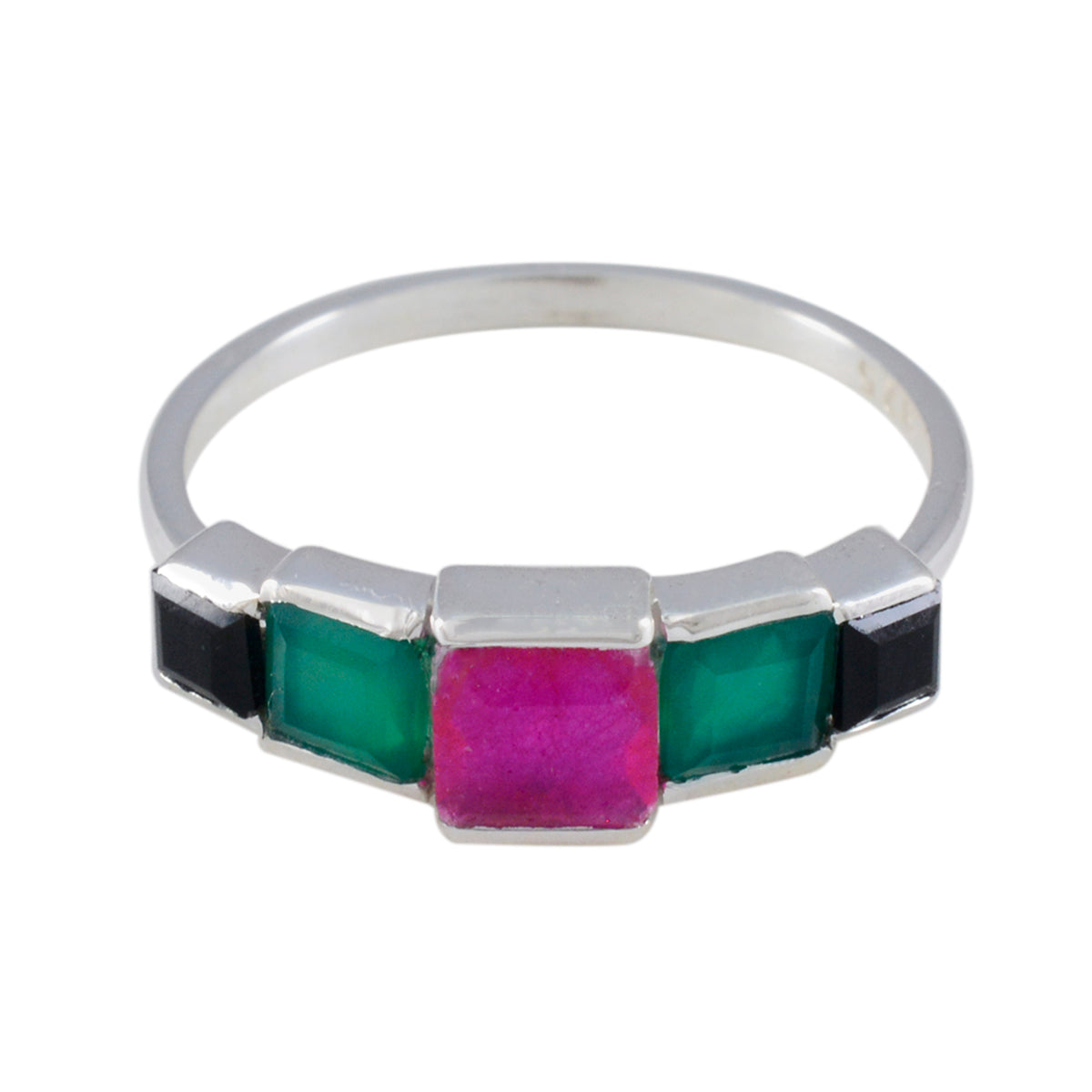 Multi Stone Penta Japanese 925 Silver multicolor Gemstone Delicate Luxurious Ring Jewelry Image principale du produit