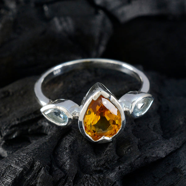 Multi Stone Trilogy American Sterling Silver multicolor Gemstones Dainty Fairytale Ring Jewellery