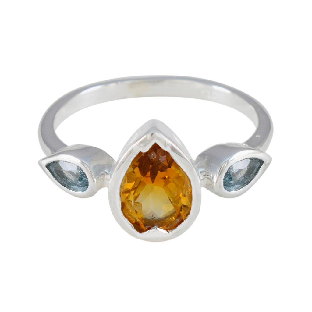 Multi Stone Trilogy American Sterling Silver multicolor Gemstones Dainty Fairytale Ring Jewellery