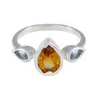 Multi Stone Trilogy American Sterling Silver multicolor Gemstones Dainty Fairytale Ring Jewellery