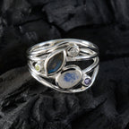 Multi Stone Penta Russian Sterling Silver multicolor Gems Eye catching Modern Ring Jewellery