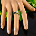 Multi Stone Trilogy Moroccan 925 Silver multicolor Gemstone Minimal Fairytale Ring Jewelry