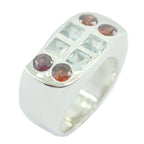 Multi Stone octa Spanish 925 Sterling Silver multicolor Gemstones Chunky Cocktail Ring Jewelry