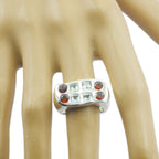 Multi Stone octa Spanish 925 Sterling Silver multicolor Gemstones Chunky Cocktail Ring Jewelry