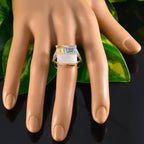 Multi Stone Trilogy German 92.5 Silver multicolor Gemstone Classic Trendy Ring Jewelry