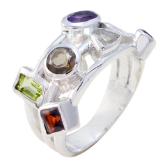 Multi Stone multiple Russian Sterling Silver multicolor Gemstones Versatile Cocktail Ring Jewellery