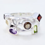 Multi Stone multiple Russian Sterling Silver multicolor Gemstones Versatile Cocktail Ring Jewellery