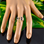 Multi Stone Viertel Französisch Sterling Silber Multicolor Edelstein Federleicht Glamouröser Ring Schmuck