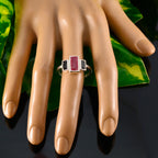 Multi Stone Trilogy German 92.5 Silver multicolor Gemstones Featherlight Boho Ring Jewelry