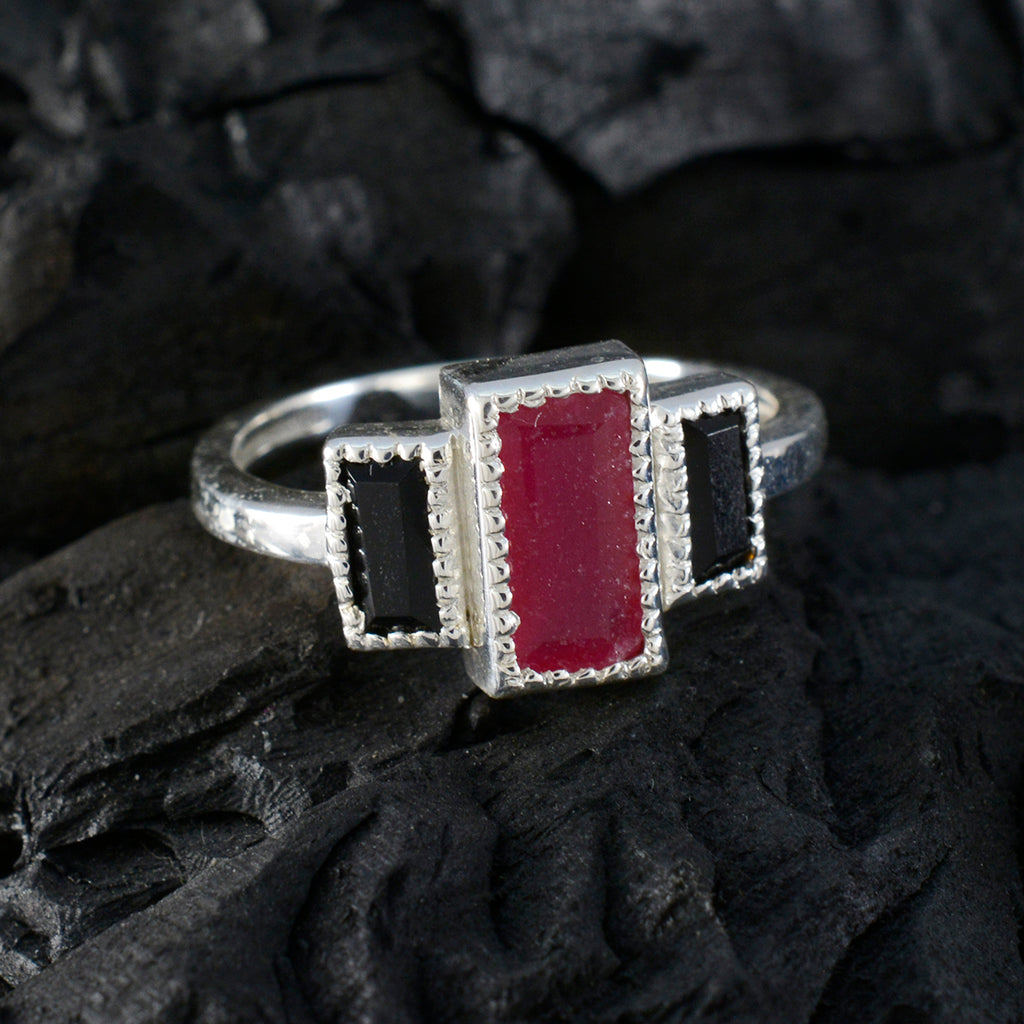 Multi Stone Trilogy German 92.5 Silver multicolor Gemstones Featherlight Boho Ring Jewelry