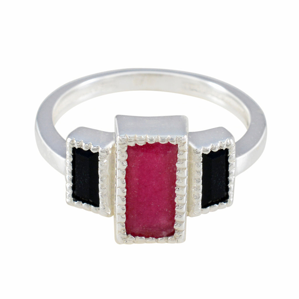Multi Stone Trilogy German 92.5 Silver multicolor Gemstones Featherlight Boho Ring Jewelry