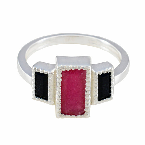 Multi Stone Trilogy German 92.5 Silver multicolor Gemstones Featherlight Boho Ring Jewelry