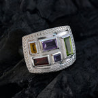 Multi Stone penta African 92.5 Silver multicolor Gemstones Versatile Cocktail Ring Jewellery