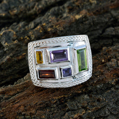 Multi Stone penta African 92.5 Silver multicolor Gemstones Versatile Cocktail Ring Jewellery
