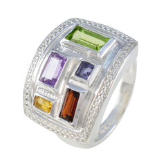 Multi Stone penta African 92.5 Silver multicolor Gemstones Versatile Cocktail Ring Jewellery