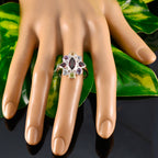 Multi Stone navratna French 925 Silver multicolor Gemstone Eye catching Cocktail Ring Jewelry