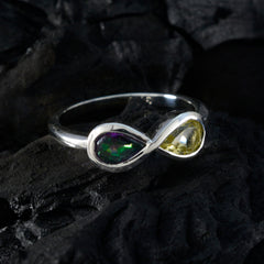 Multi Stone Toi et Moi Koreanischer 925 Silber mehrfarbige Edelsteine Zierlicher romantischer Ring Schmuck