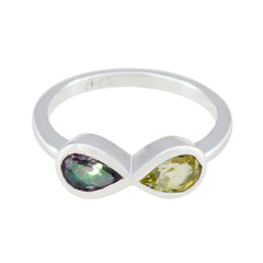 Multi Stone Toi et Moi Koreanischer 925 Silber mehrfarbige Edelsteine Zierlicher romantischer Ring Schmuck