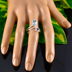 Multi Stone Toi et Moi Russian 925 Silver multicolor Gems Tiny Artisan Ring Jewellery