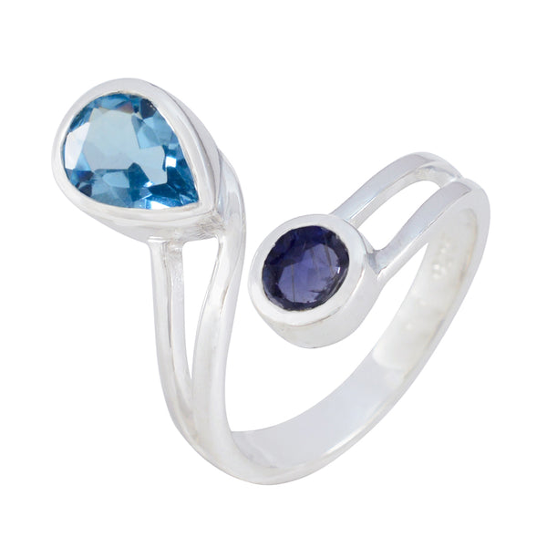 Multi Stone Toi et Moi Russian 925 Silver multicolor Gems Tiny Artisan Ring Jewellery