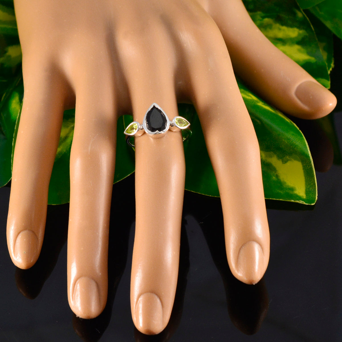 Multi Stone Trilogy Korean 925 Silver multicolor Gems Dainty Luxurious Ring Jewelry