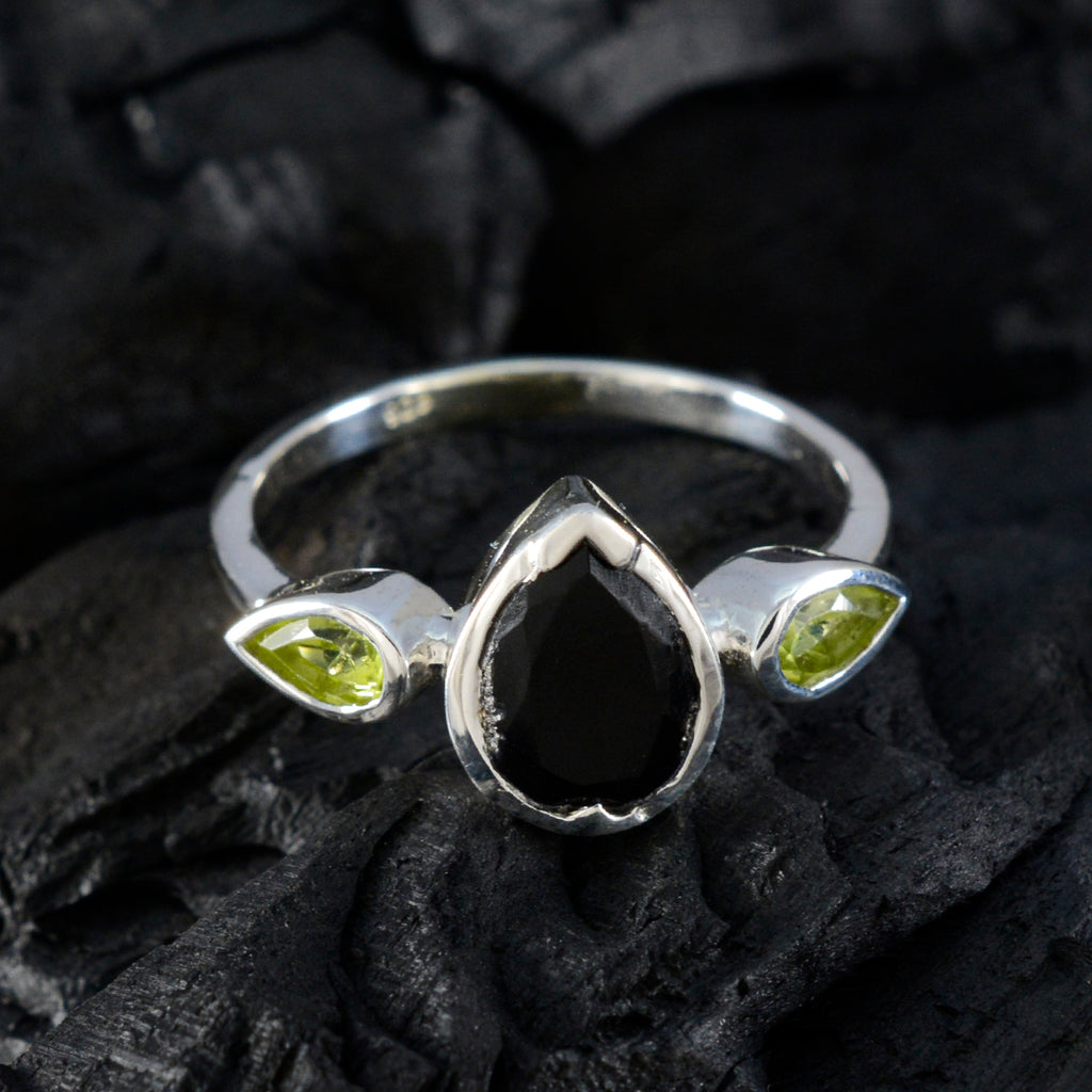 Multi Stone Trilogy Korean 925 Silver multicolor Gems Dainty Luxurious Ring Jewelry