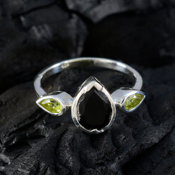 Multi Stone Trilogy Korean 925 Silver multicolor Gems Dainty Luxurious Ring Jewelry
