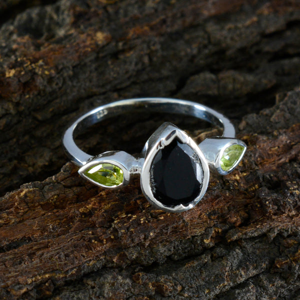 Multi Stone Trilogy Korean 925 Silver multicolor Gems Dainty Luxurious Ring Jewelry