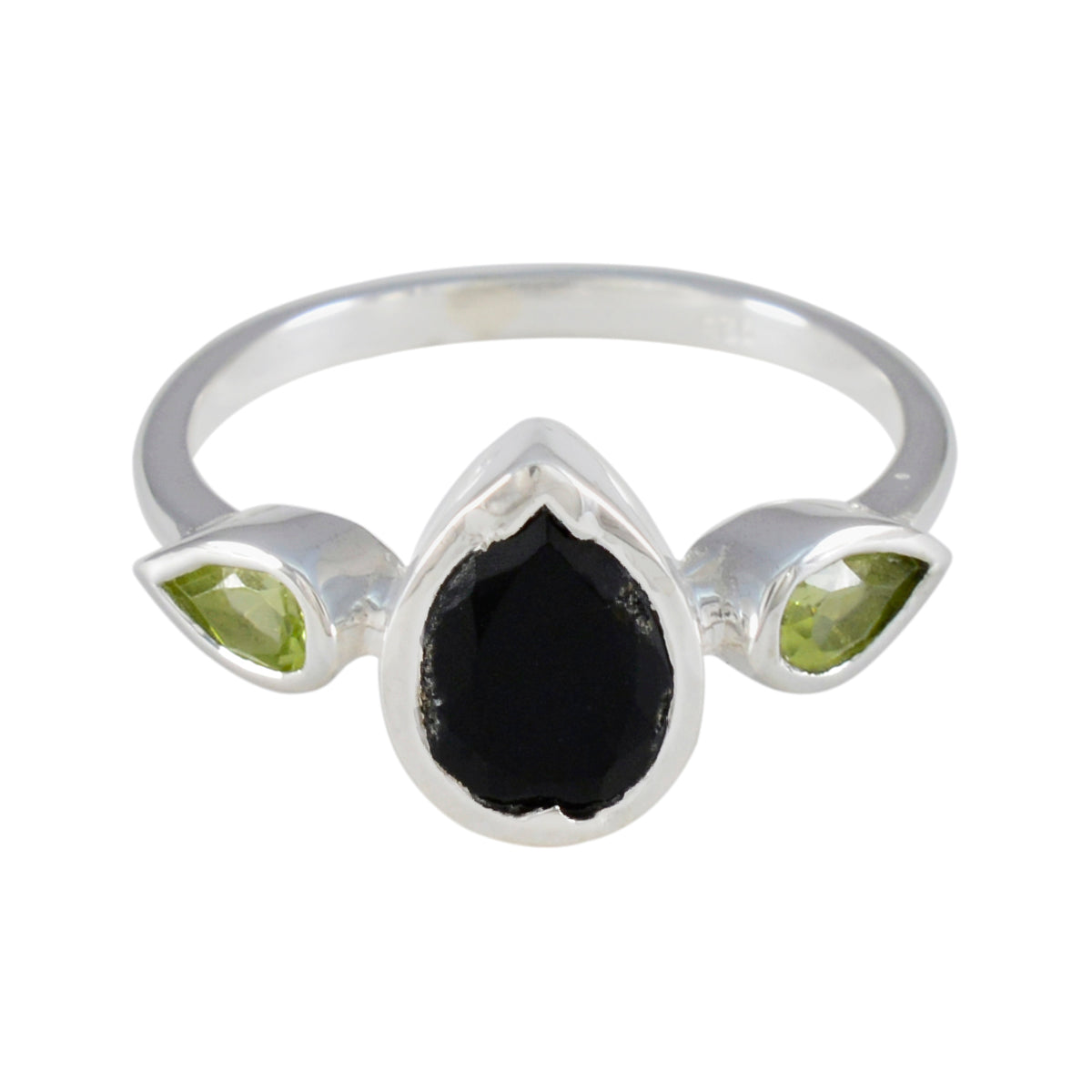 Multi Stone Trilogy Korean 925 Silver multicolor Gems Dainty Luxurious Ring Jewelry