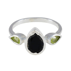 Multi Stone Trilogy Korean 925 Silver multicolor Gems Dainty Luxurious Ring Jewelry