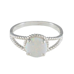 Created Opal Solitaire African 92.5 Silver White Gemstone Featherlight Modern Ring Jewelry