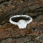 Created Opal Solitaire American 925 Silver White Gems Dainty Sophisticated Ring Jewellery