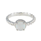 Created Opal Solitaire American 925 Silver White Gems Dainty Sophisticated Ring Jewellery